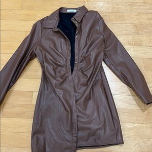 Leather cute dress